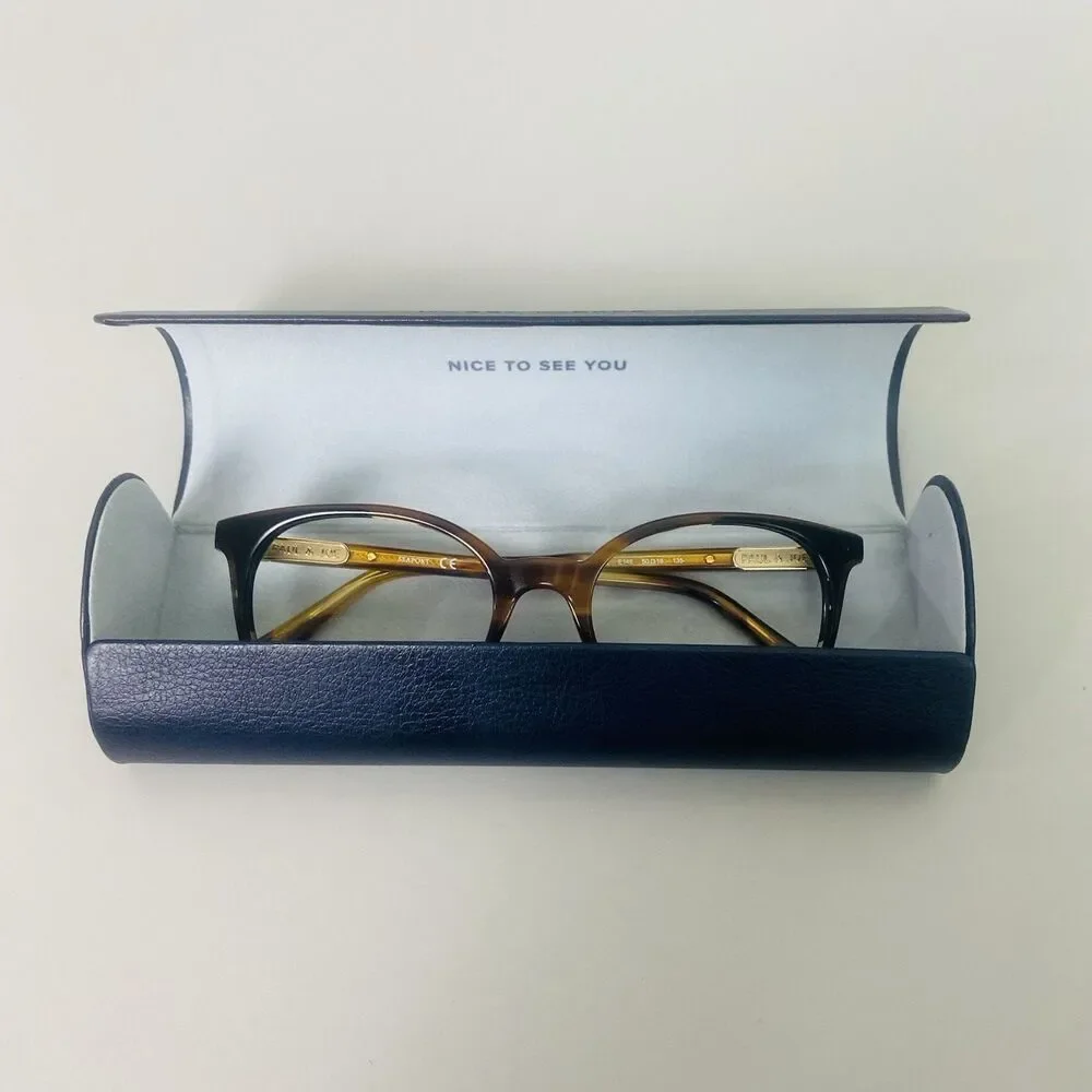 Paul & Joe Seaport Eyeglasses Frames 50-18-135 Brown Tortoise Floral tip w/ case